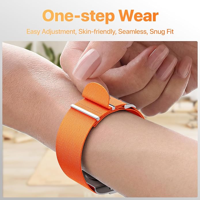 Nylon Replacement Strap Compatible with Hume Band - Breathable & Sweatproof Sport Loop for Hume Health Band - Metal Buckle & Loop Closure for Secure - Adjustable Wristband Strap for Fitness Tracker