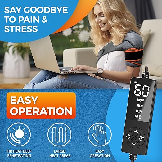 Sticro Shoulder Heating Pad with Auto-Off for Pain Relief, 3 Heat & 5 Timer Settings, Fast Heat Brace for Frozen Shoulder, Rotator Cuff Relief