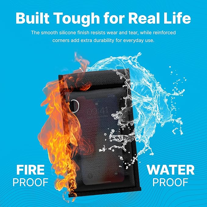 Faraday Bag – Anti-Theft & Distraction-Free Signal Blocking Pouch | RFID Protection for Phones, Keys & Cards | Fireproof & Waterproof | Ideal for School, Work & Travel Black