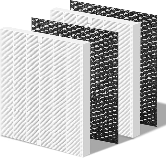 2 Pack AP-1512HHS Filters Replacement for Coway Airmega Air Pu-rif-ier, Compatible with AP1512HHS, AP1512HH and 200M Air Pu-rif-iers, 2 Filters + 2 Carbon Pre-Filters