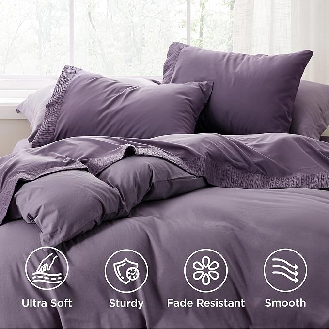 Bedsure Twin XL Sheet Sets Dorm Bedding - 3 Pieces Soft Extra Long Twin Sheets, Hotel Luxury, Easy Care Microfiber for Women, Men, Dusty Purple