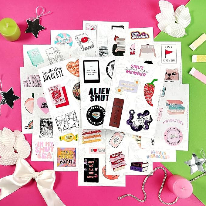 BulbaCraft 100Pcs SMU_tty Book Stickers - Spicy Book Stickers, Bookish Decals for Adults, Gifts for Women & Men
