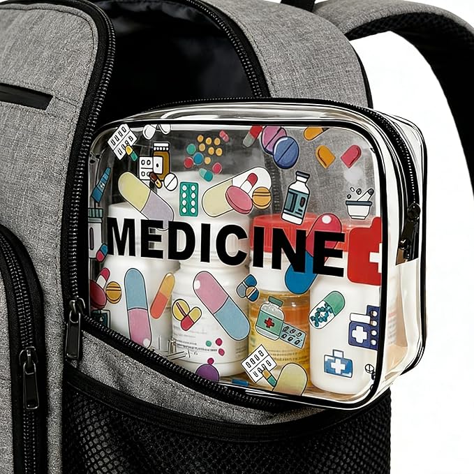 ZAHSY Pill Pouches for Medicine Bag for Traveling Accessories for Women Small Clear Cosmetic Pouch Zipper Makeup Organizer Bag Pill Storage Medical Pouch for Christmas Birthday Gifts for Daughter