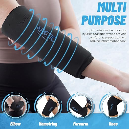 Cold Therapy Compression Wrap – Flexible & Reusable Knee Ice Compression Sleeve for Pain Relief, Knee Ice Pad Wrap ITB, Meniscus, ACL, MCL Recovery