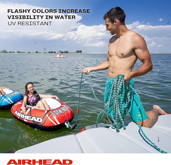 Airhead Tow Rope, 1-4 Rider Rope for Towable Tubes Multi, 9/16"