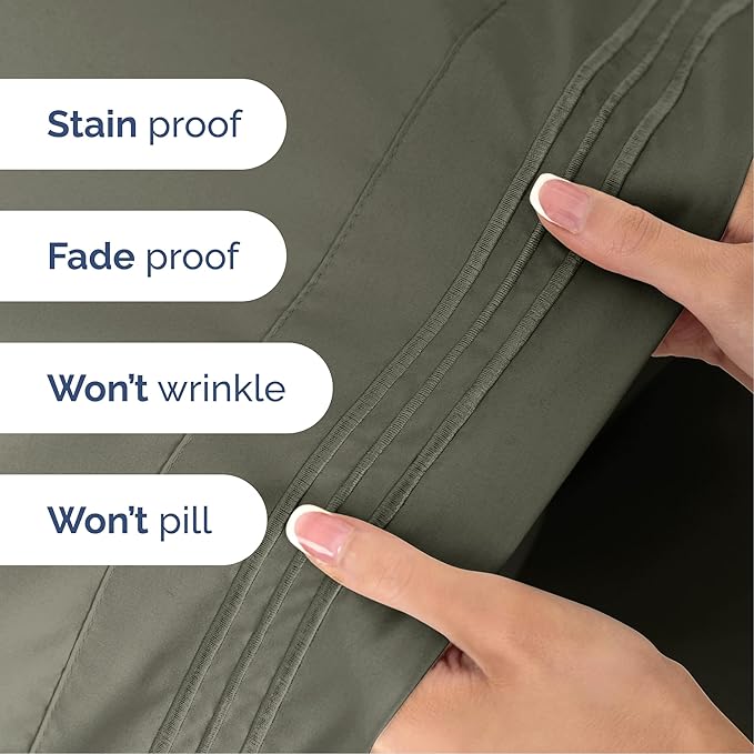 Cal King Size 4 Piece Sheet Set - Extra Soft, Breathable & Cooling - Hotel Luxury Durable Bed Sheets for Women & Men - Deep Pockets, Easy-Fit & Wrinkle-Free - Dark Taupe Oeko-Tex