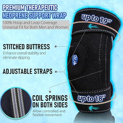 LotFancy Elbow Ice Pack, Reusable Gel Pack with Brace Wrap, Hot Cold Therapy Compress for Tendonitis and Golfers, Tennis Elbow, Arthritis, Bursitis, Sports Injuries Pain Relief