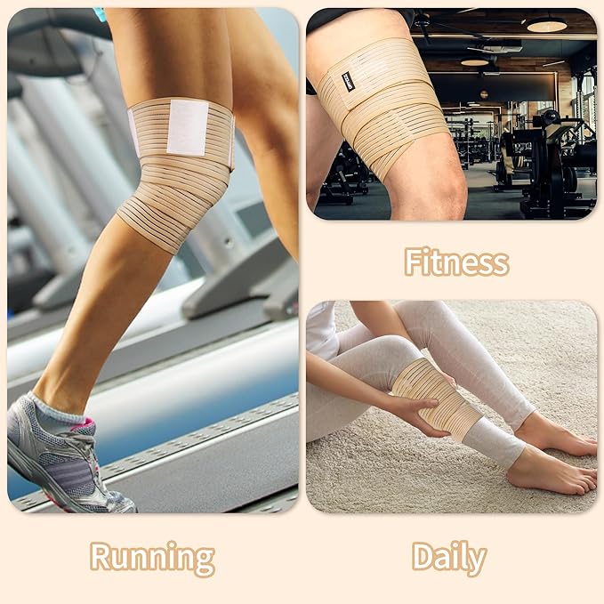 ONTYZZ Adjustable Calf Compression Bandage Support Knee Wraps Elastic Sports Knee Bands for Ankle Elbow Wrist Replacement