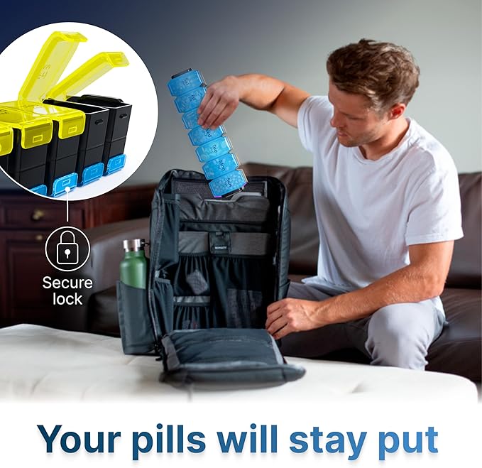 Extra Large Pill Organizer 2 Times a Day – XL Pill Box 7 Day with Big AM/PM Compartments – Fits Large Vitamins, Supplements & Gummies, for 7 or 14-Day Use, Color-Coded, Senior-Friendly, No Spills