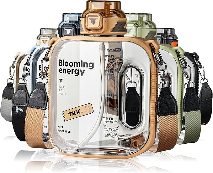TKK 64oz Half Gallon Hydration Jug with Straw - BPA Free Tritan, Dishwasher Safe Large Capacity Plastic Water Bottle for Gym,Yoga,Travel,Camping & Outdoor