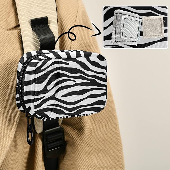 xigua Zebra Pill Case 7-Day Travel Pill Organizer Box with Zipper Closure for Vitamins, Medication and Supplements