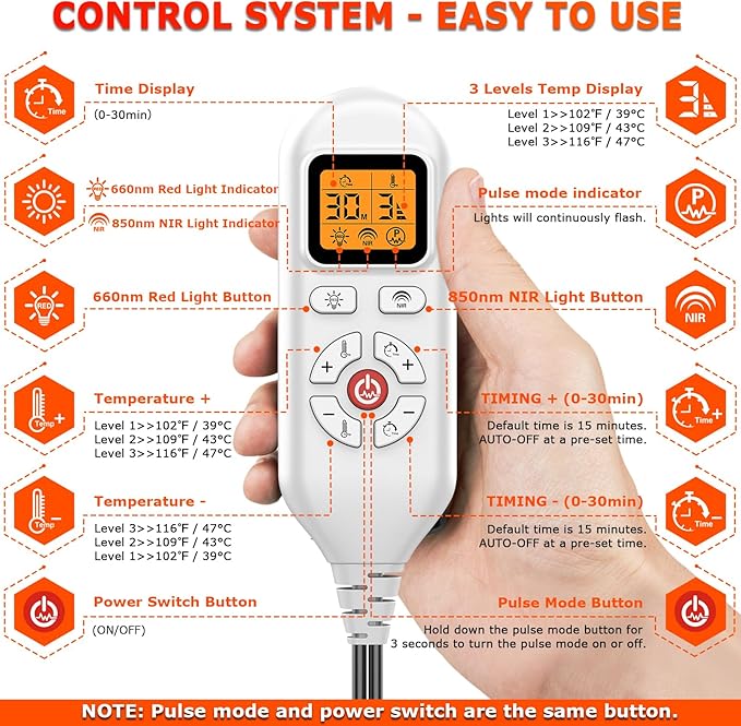 LED Red Light Therapy for Feet & Body, CAMECO 640nm & 660nm & 880nm Infrared Light Therapy Belt for Foot Pain & Neuropathy, Wearable Foot Therapy Wrap, Timer, 3 Temperature Setting