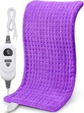 NOWWISH Heating Pad for Back, Period Cramps, Neck, Shoulder, Knee, 12x24 Inches Electric Throw with 6 Heat Settings, Timer and Auto Shut Off, Machine Washable, Birthday Gifts for Women, Purple