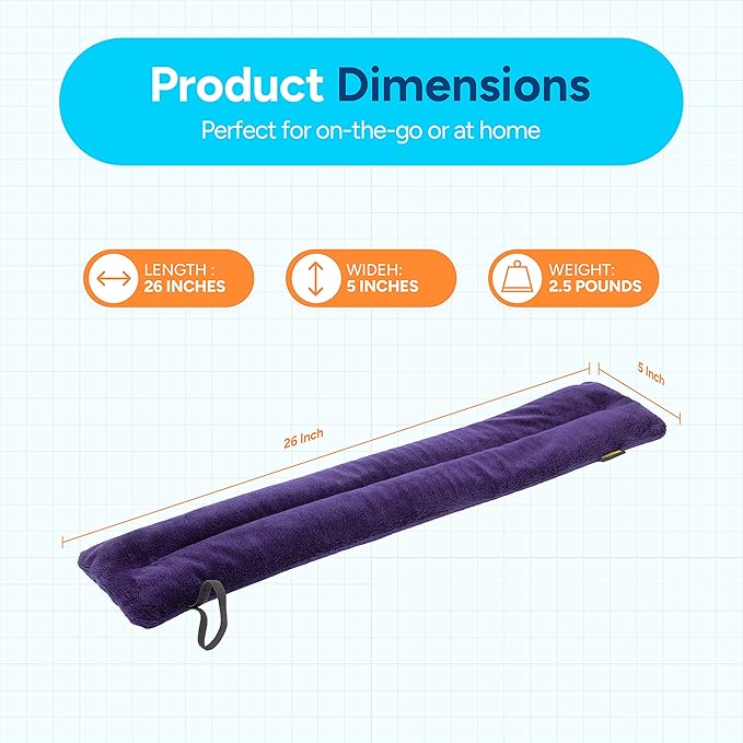 SunnyBay Microwave Heating Pad, Microwavable Heated Neck and Shoulder Wrap, Multipurpose Moist Hot/Cool 2.5lb Bean Bag Pack with Plush Cover and Elastic Fastener, 26x5 Inches, Regular Purple