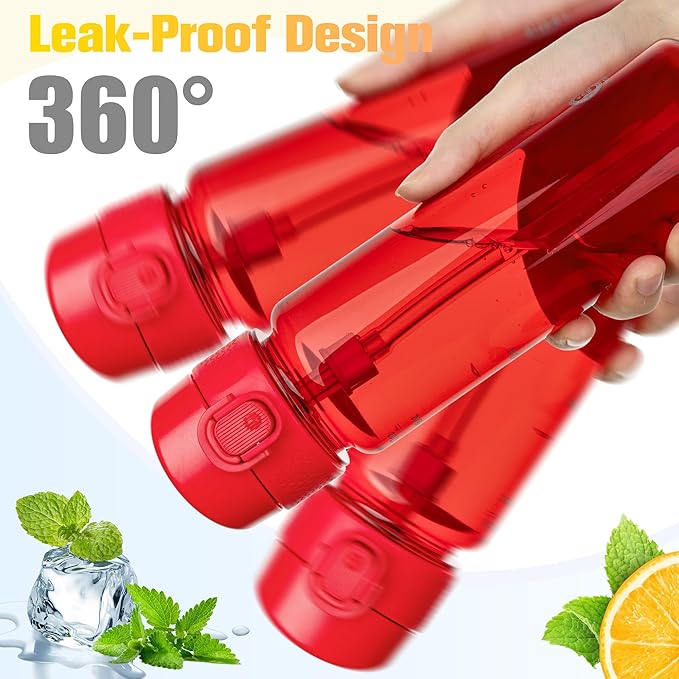 GOPPUS 17oz Kids Water Bottle for School -Straw, Leak-Proof Tritan Sports Bottle Time Marker Reusable for Girls Boys