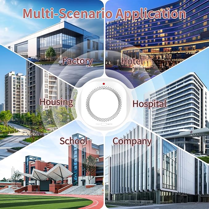 Smoke Detectors for Home,Photoelectric Wireless Fire Alarms Replaceable Battery Powered,Portable Smoke Alarm with Test/Mute Button,Attic Smoke Detector,8 Pcs