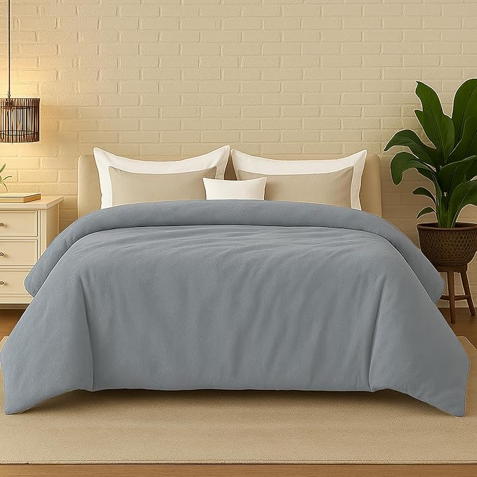 HomeSmart King Size Weighted Blanket Cover – Ultra Soft Grey Minky Duvet, Fits 92x104 Weighted Blanket (Cover Only)