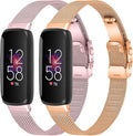 FitTurn 2PACK Slim Band Compatible with Fitbit inspire 3 SmartWatch, Mesh Stainless Steel Adjustable Watchband Wristbands Bracelet Watch Band for Fitbit inspire 3 Health & Fitness Tracker