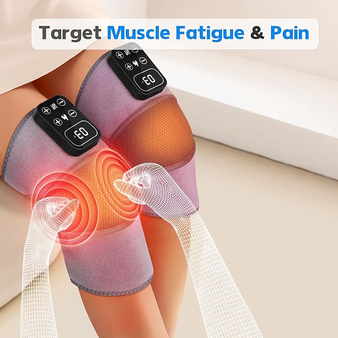 H&B Luxuries Heated Knee Massager 1 Pack – Cordless Knee Heating Pads with Vibration Massage, Pain Relief, Arthritis & Muscle Recovery
