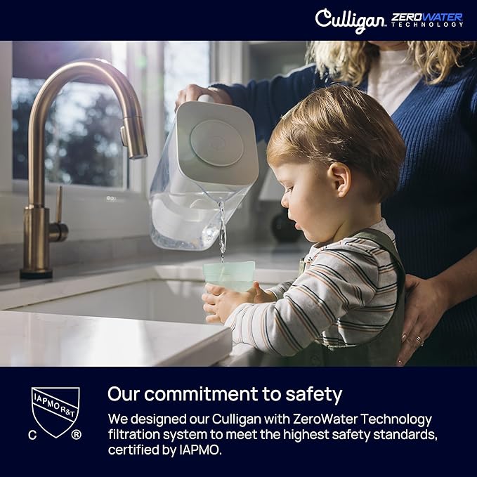 Culligan with ZeroWater Technology Replacement Filter 3-Pack, 5-Stage Advanced Water Filter – IAPMO Certified to Reduce Lead, Total PFAS (Forever Chemicals), Mercury, Fluoride, and Chlorine