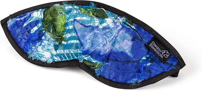 Dream Essentials Dream Essence Aromatherapy Sleep Mask, Handmade in The USA, Comes with Removable Organic French Lavender Sachet (Shabby Chic Blue)