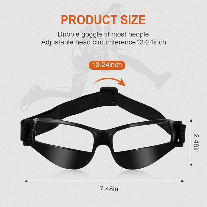 Improving Basketball Skills, Say Goodbye to Bowing - Professional Dribbling Goggles Basketball Sports Training Glasses, BLACK