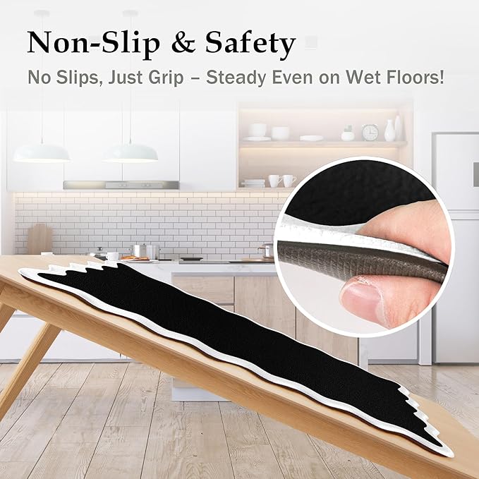 Scalloped Black White Kitchen Mats Rugs Sets of 2 Cushioned Anti Fatigue Floor Mat Waterproof Kitchen Rugs Non Slip Foam Comfort Standing Mat for Sink Laundry