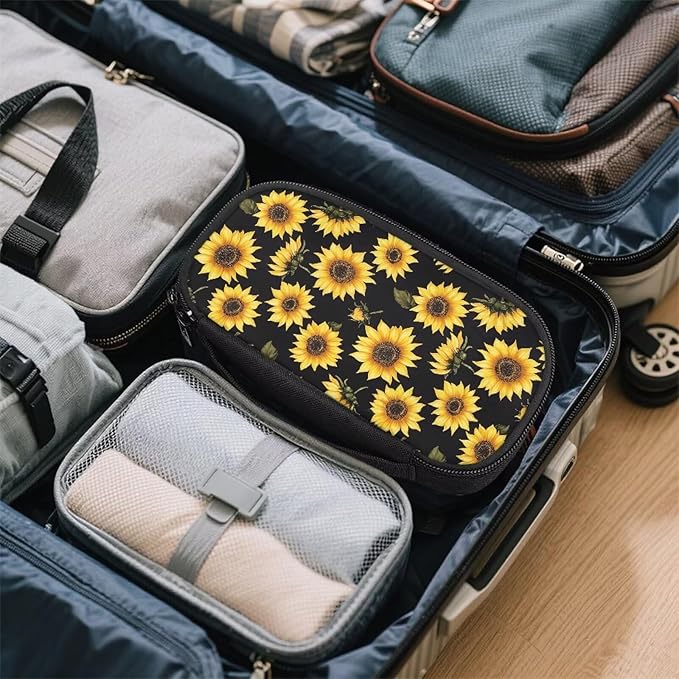 Sunflowers Insulin Cooler Travel Case Diabetic Insulated Organizer Lightweight Cooling Travel Bag for Insulin Pen and Medication Diabetic Supplies Easy to Use and Carry