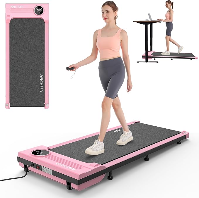 ANCHEER Walking Pad 3.0HP Under Desk Treadmill 300lbs Weight Capacity with Remote Control, Compact Electric Treadmills for Home/Gym/Office with LED Screen, Ultra-Quiet, Installation-Free