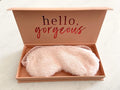 Know Your Worth 100% Mulberry Silk Sleep Eye Mask + Luxury Gift Box - Soft Faux Fur on One Side, Silk on Other - 100% Blackout - Best Gift for Her