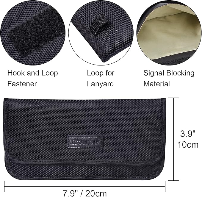 Wisdompro Faraday Bag, RFID Signal Blocking Bag Shielding Pouch Wallet Case for Cell Phone Privacy Protection and Car Key FOB