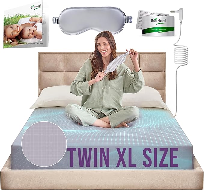 Earth Grounding Sheets Twin XL Size with 12% Silver Fiber & 4% Silk & 84% Cotton - Gray - Quality Certified Grounded Well Bed Sheet - Conductive Fitted Sheet for Better Sleep