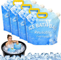 4 Pack Ice Bath Bags, Reusable Cold Plunge Tub Accessories, Portable Bathtub Freezer Water Bags with Handle for Home Outdoor Bathtub Bucket