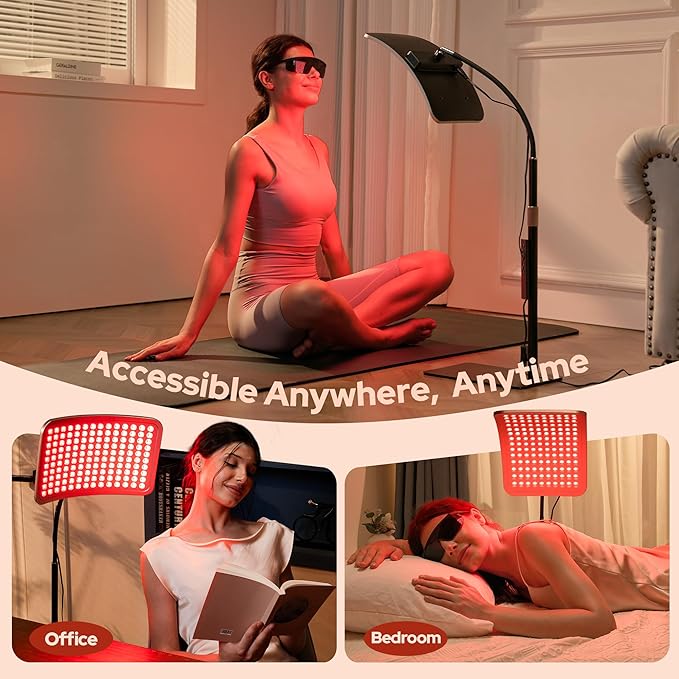 Red Light Therapy for Body and Face, Infrared Red Light Therapy Lamp with Stable Stand, 660nm and 850nm Infrared Pannel with Remote