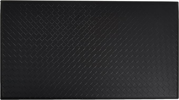 Amazon Basics Anti-Fatigue Standing Mat, Non-Slip, Cushioned, Stain Resistant Comfort Mat for Home, Office and Standing Desk, 20" x 36" x 0.6", Geometric, Black, 5-Pack