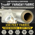 Mission Darkness TitanRF Faraday Fabric Pro Construction Kit 50 Yards // 44" W x 150'L Fabric + 20' Tape Military Grade Conductive Material Blocks RF Signals, WiFi, Cell, Bluetooth, RFID, EMF