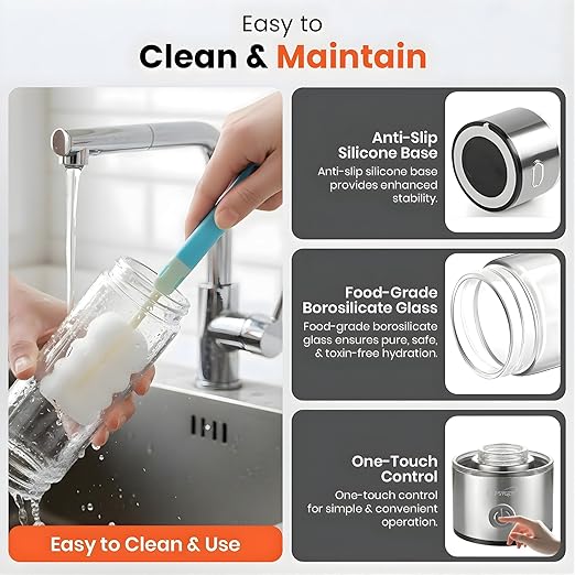 2026 Hydrogen Water Bottle, Up to 3100 PPB in 3 Mins, SPE PEM Tech, 1500mAh Rechargeable Portable Hydrogen Water Bottle, 420ml/14OZ for Travel, Gym, Home, Office, Daily Use | Gift for Family & Friends