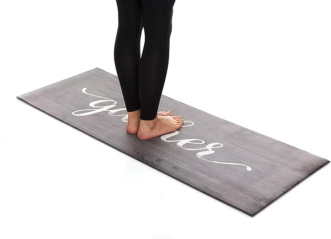 J&V TEXTILES Kitchen Mat Cushioned Anti Fatigue Floor Mat,19.6"x55", Thick Non Slip Waterproof Kitchen Rugs and Mats, Standing Mat for Kitchen,Floor,Home,Office,Desk,Sink,Laundry (Gather)