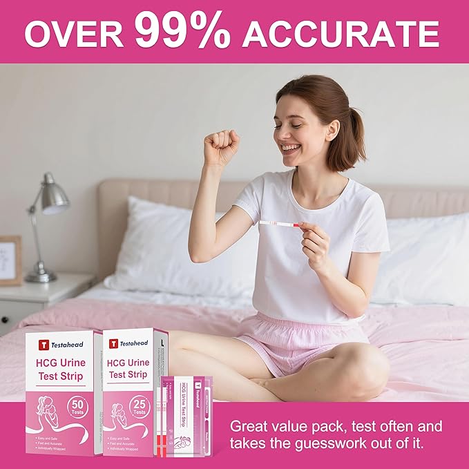 Pregnancy Test Strips, 50 Count, High Sensitivity Home Tests for Early Detection