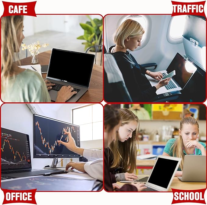ZYY 28 Inch(diagonal) Computer Privacy Screen Filter (24 1/2 × 13 1/2) With Anti Glare,Blocks 96% UV,Anti Scratch Privacy Screen Protector Film 16:9 Aspect Ratio For Desktop Computer Monitor