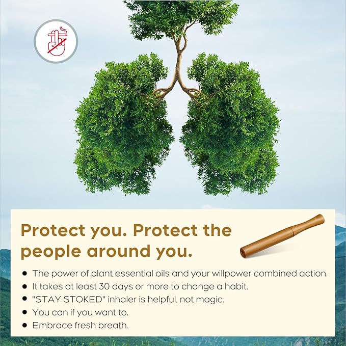 "STAY STOKED" Wooden Inhaler Upgraded with Extracts of Multiple Herbal extracts, Improving Breathing and Oral Air Freshening, Inhaler for Oral Support Habit Replacement-0306