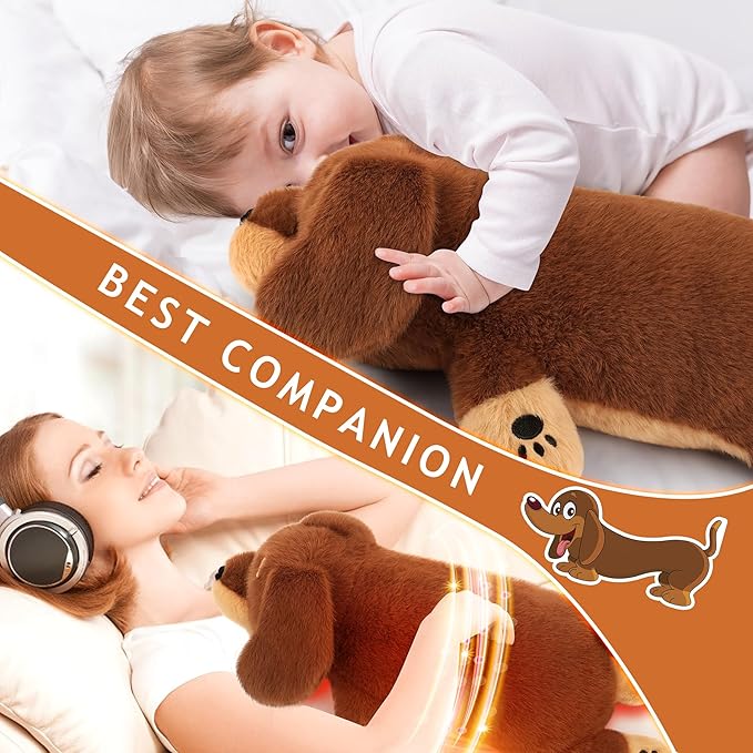 2lb Weighted Dachshund Dog Microwavable Heating Pad-16in Weighted Dachshund Dog Heating Pads for Cramps &Period Pain Relief, Heatable & Coolable Stuffed Animals Bedtime Birthday Gift for Women Kids