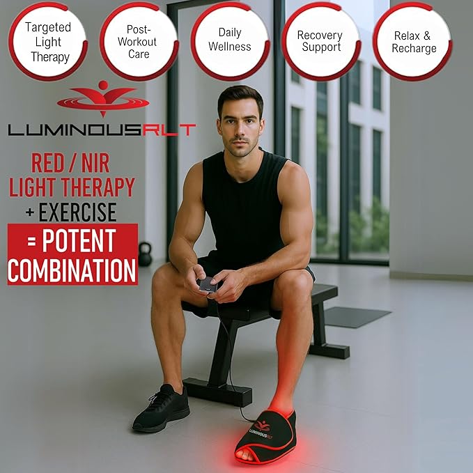 Red Light Therapy Foot Wrap – Infrared Device for Feet & Ankles Adjustable LED Light Wrap with Red & Near-Infrared LEDs (660nm & 850nm), 132 LEDs, Auto Shut-Off