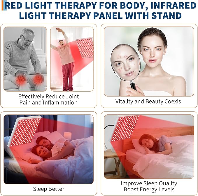 Large Panel Red Light Therapy Floor Lamp, 225 LEDs Red Infrared Light Therapy Device for Full Body, Home Use for Skin Rejuvenation, Muscle Recovery, and Joint Pain Relief