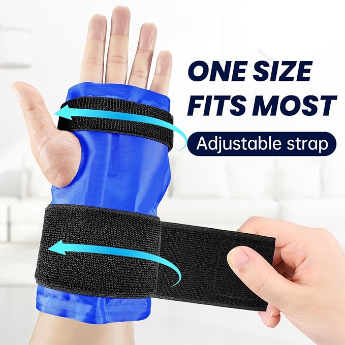 Wrist Hand Ice Pack Wrap 2 Pack-Reusable Gel Hot & Cold Therapy for Wrist Elbow Hand Pain Relief from Carpal Tunnel, Soreness,Rheumatoid Arthritis, Tendonitis,Swelling, Bruises & Sprains