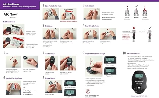 A1CNow SelfCheck, A1C Home Test, Includes Analyzer and 4 Tests, Displays Results in 5 Minutes, For Monitoring Glycemic Control in People with Diabetes, Fingerstick Sample