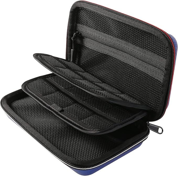 Diabetic Organizer Carrying Case with Handble Strap for Blood Sugar Test Strips, Medication, Glucose Meter, Pills, Pens, USB Cables, Insulin Syringes, Needles, Lancets, Hard Shell Travel Kits (Blue)
