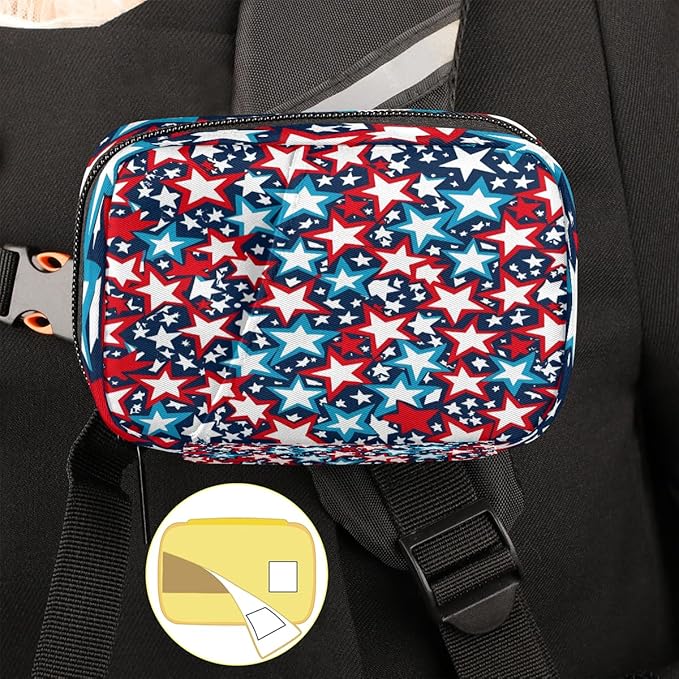 American Flag Star Travel Pill Organizer Box Weekly Portable Pill Case Daily Pills 7 Day Small Birth Control Pills Container Removable Compartments for Medicine Vitamins Fish Oil