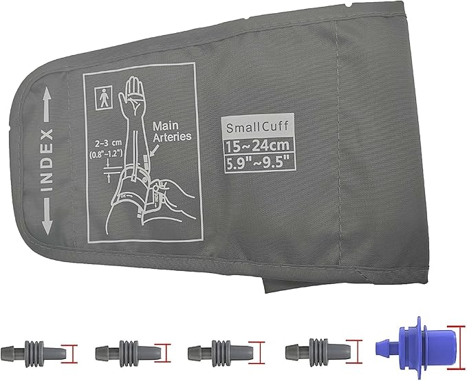 Pediatric Blood Pressure Cuff for Kids & Women - Small Child BP Cuff (5.9-9.5 Inch Arm Circumference), Compatible with Most Monitors - Replacement Cuff with 5 Connectors (Small+ 5 Connectors)