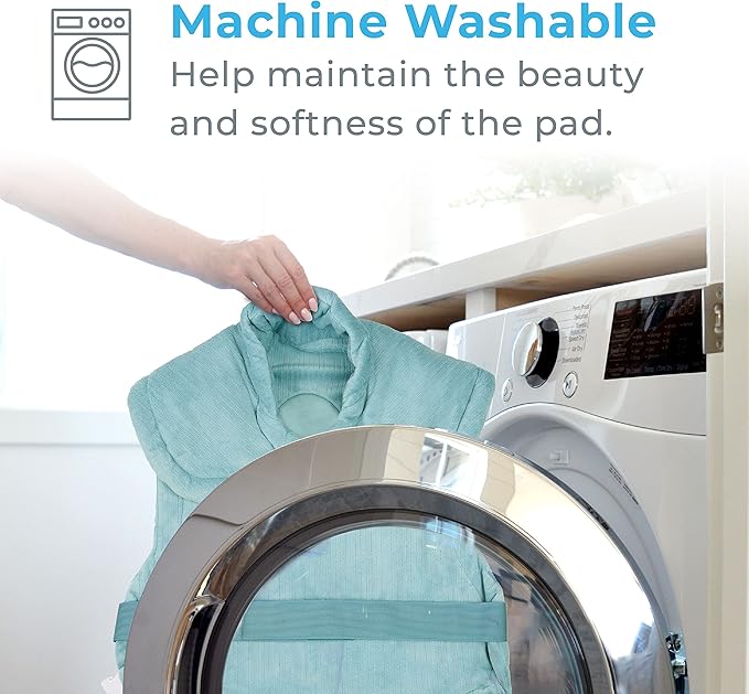 Pure Enrichment PureRelief XL Back & Neck Heating Pad- Safe Heat Therapy for Sore Muscles, Pain, & Cramps in Neck, Back, & Shoulders - 4 Heat Settings w/Auto Shut-Off, Soft Fabric (Sea Glass)